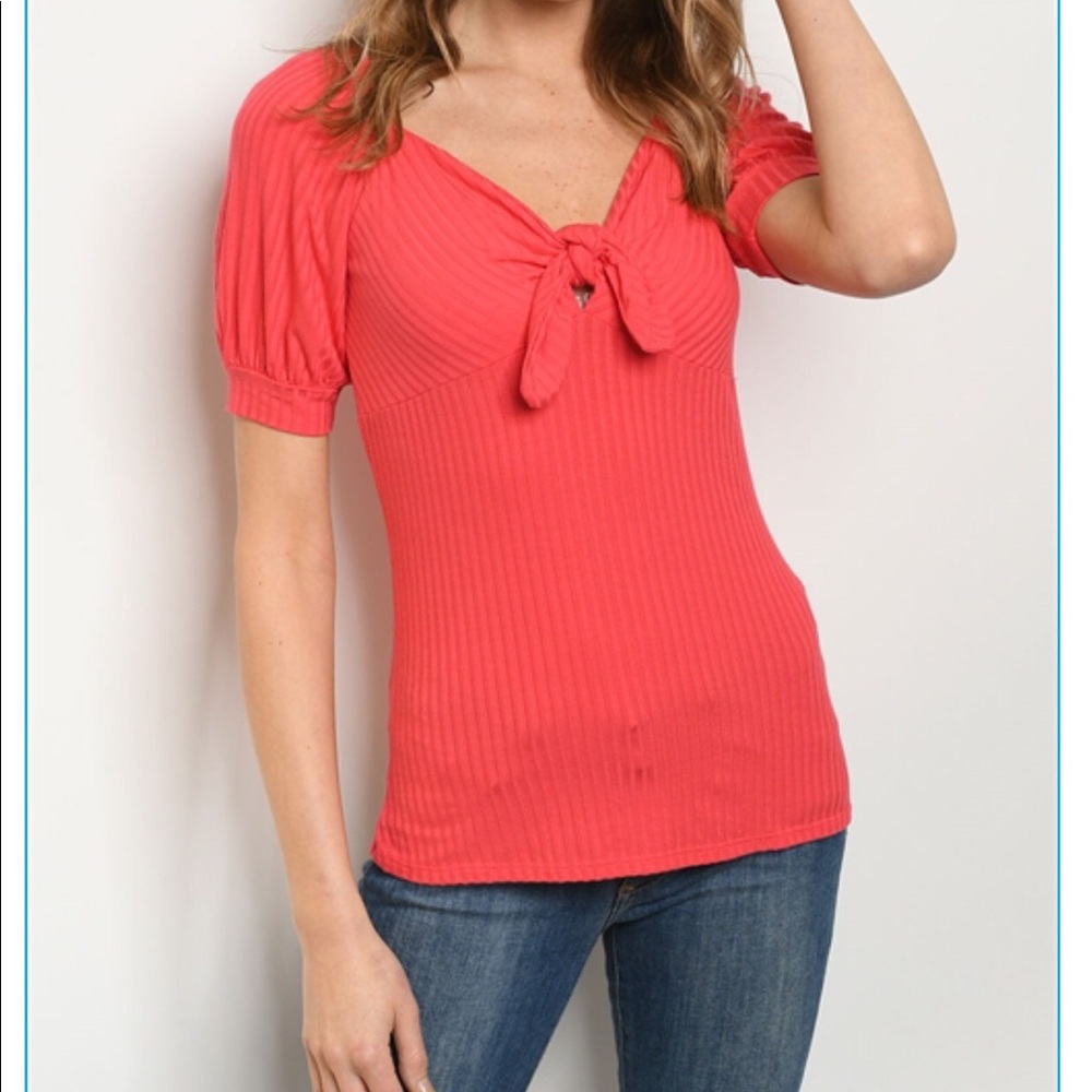 5⭐️🆕Sweetheart Short Sleeve Ribbed Top